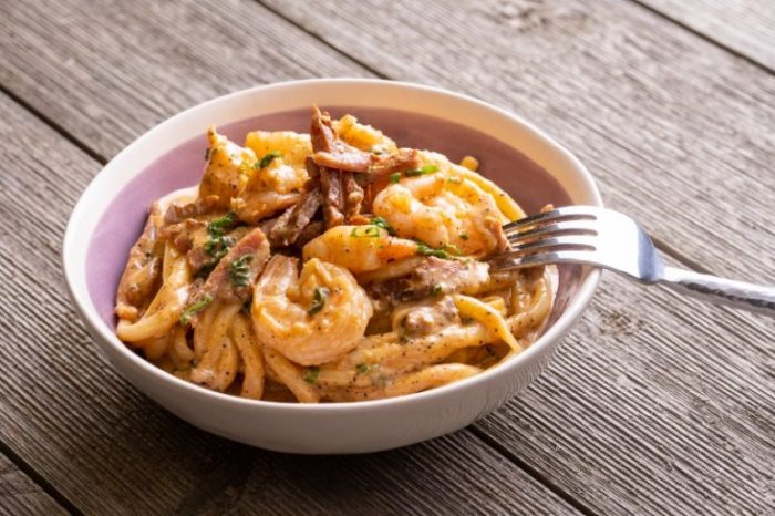 Copeland's shrimp and tasso pasta