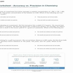 Accuracy vs precision worksheet answers