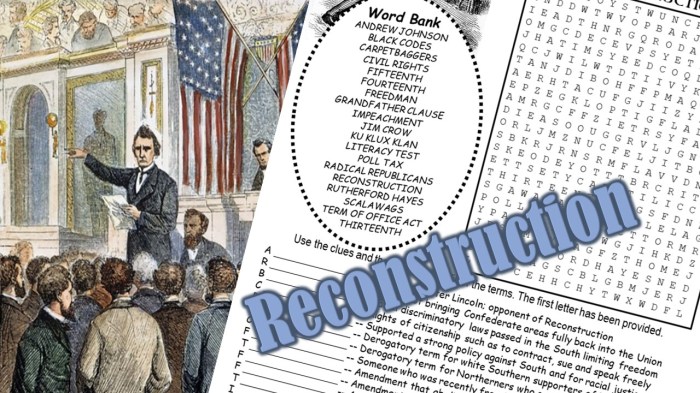 The reconstruction era review crossword puzzle