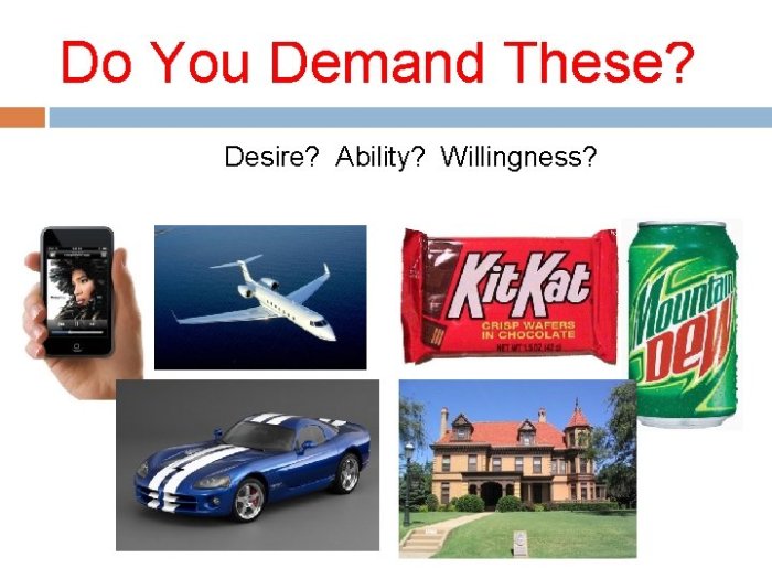 Combination of desire ability and willingness to buy a product